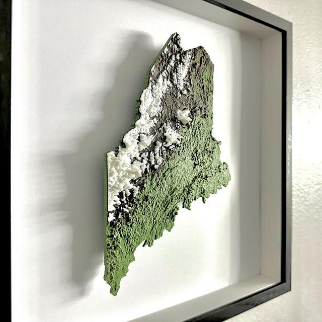 Maine Topographic 3D State Map - Raised 3D Printed Relief Map for Home or Office - Popular Home Decor for Dorm Room