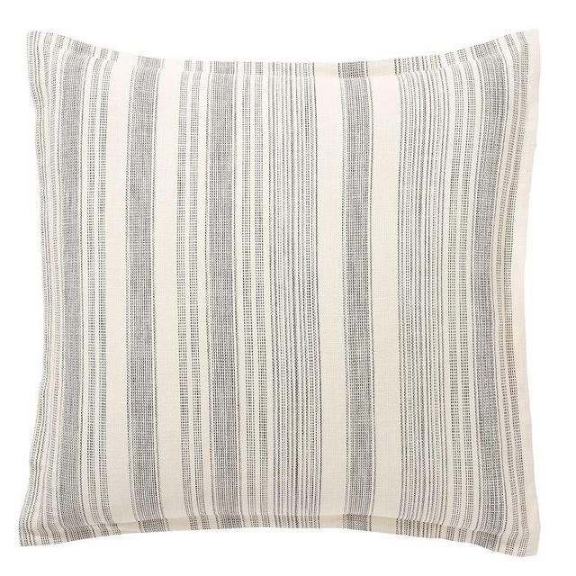 Hawthorn Stripe Cotton Sham, Euro, Charcoal