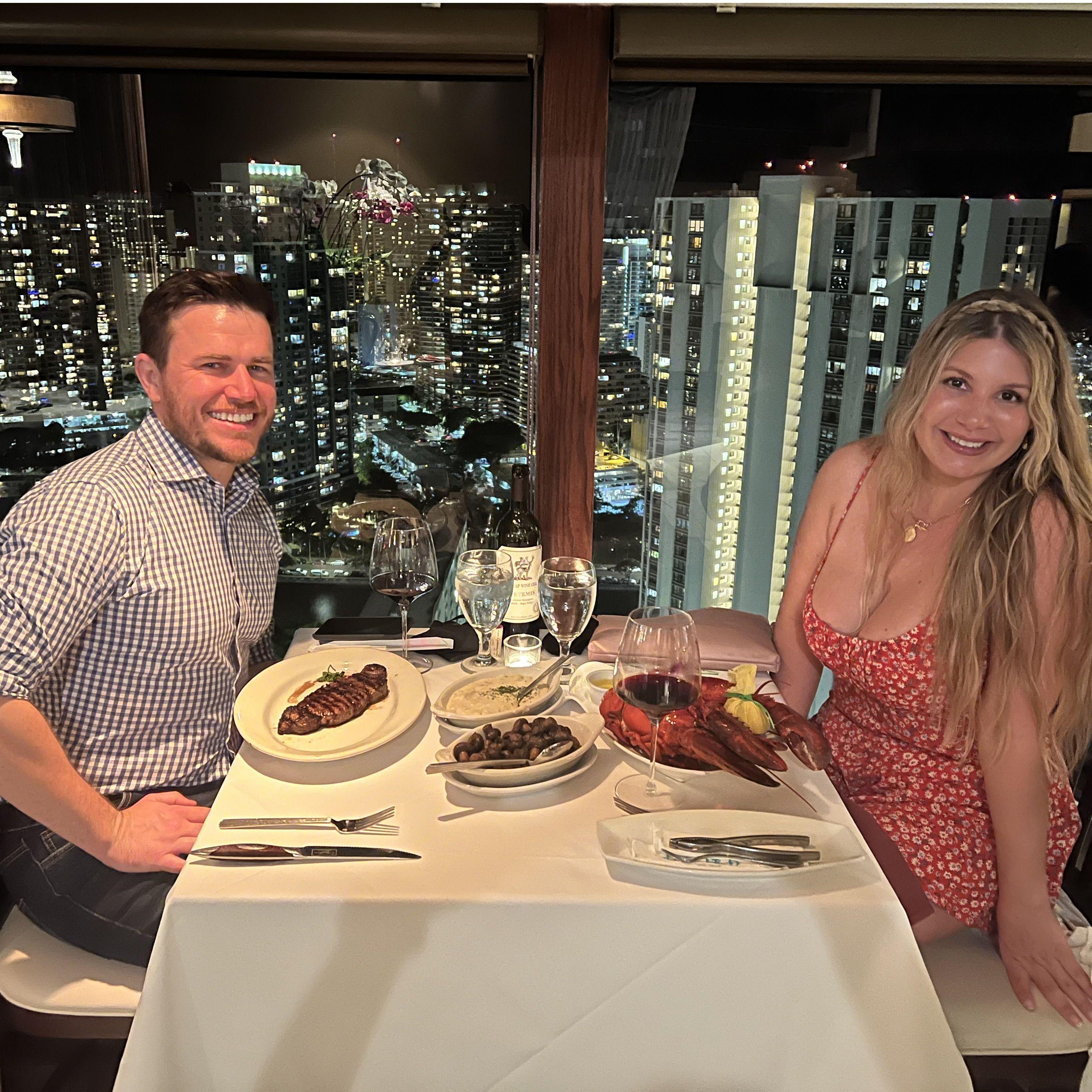fancy shmancy dinner in Hawaii