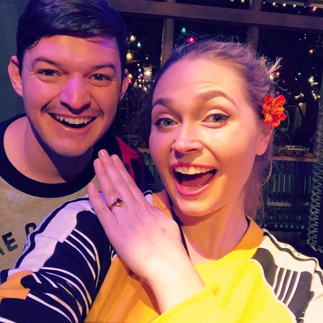Engaged! Disneyland October 2018. Dallen proposed at the top of the Ferris wheel.