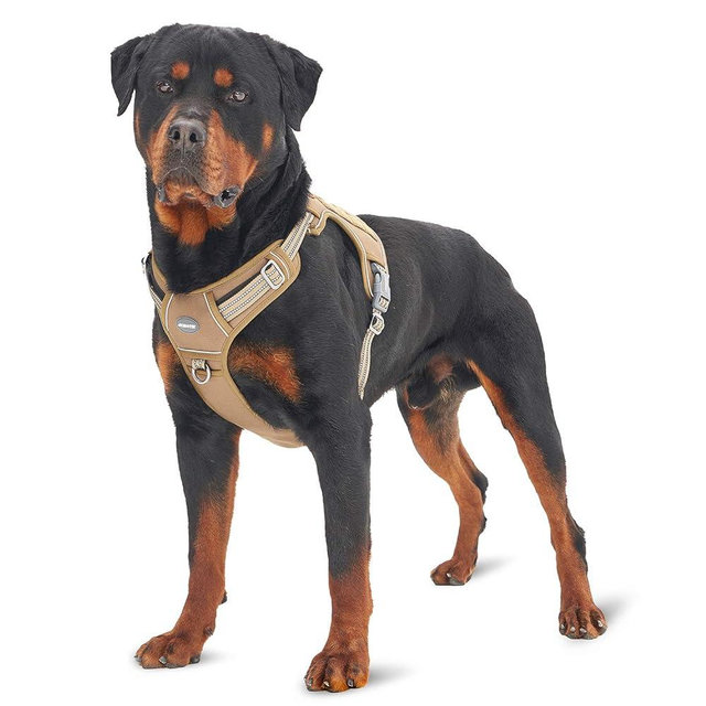 AUROTH Tactical Harness for Large Dogs No Pull Adjustable Pet Harness Reflective K9 Working Training Easy Control Military Service Pet Vest Army Yellow XL