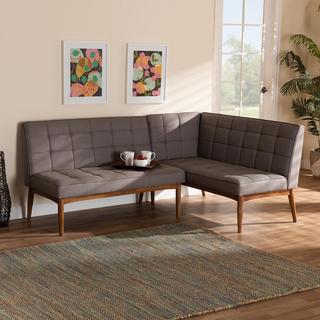 Sanford Mid-Century Modern 2-Piece Dining Nook Banquette Set