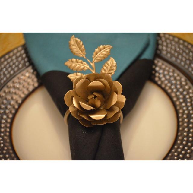 Napkin Rings Set Of 12 (Golden Rose)