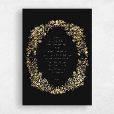 Black Wedding Invitation - Sawyer Classic Foil