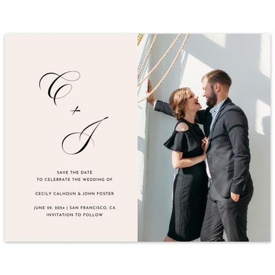 Beige Simple Wedding Digital Save the Date - Wilmington Landscape