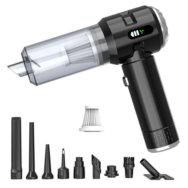 Sycoodeal Handheld Car Vacuum Cleaner, 25000PA Strong Cyclonic Suction Portable Mini Vacuum Cordless with Digital Display Lightweight Handheld for Pet Hair, Car, Home, Office, Kitchen