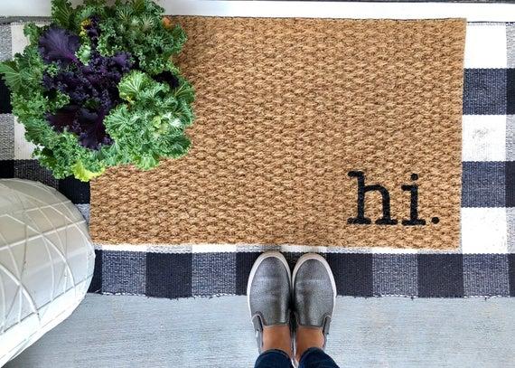 Hi welcome mat! Quirky and adorable doormats for fun people!