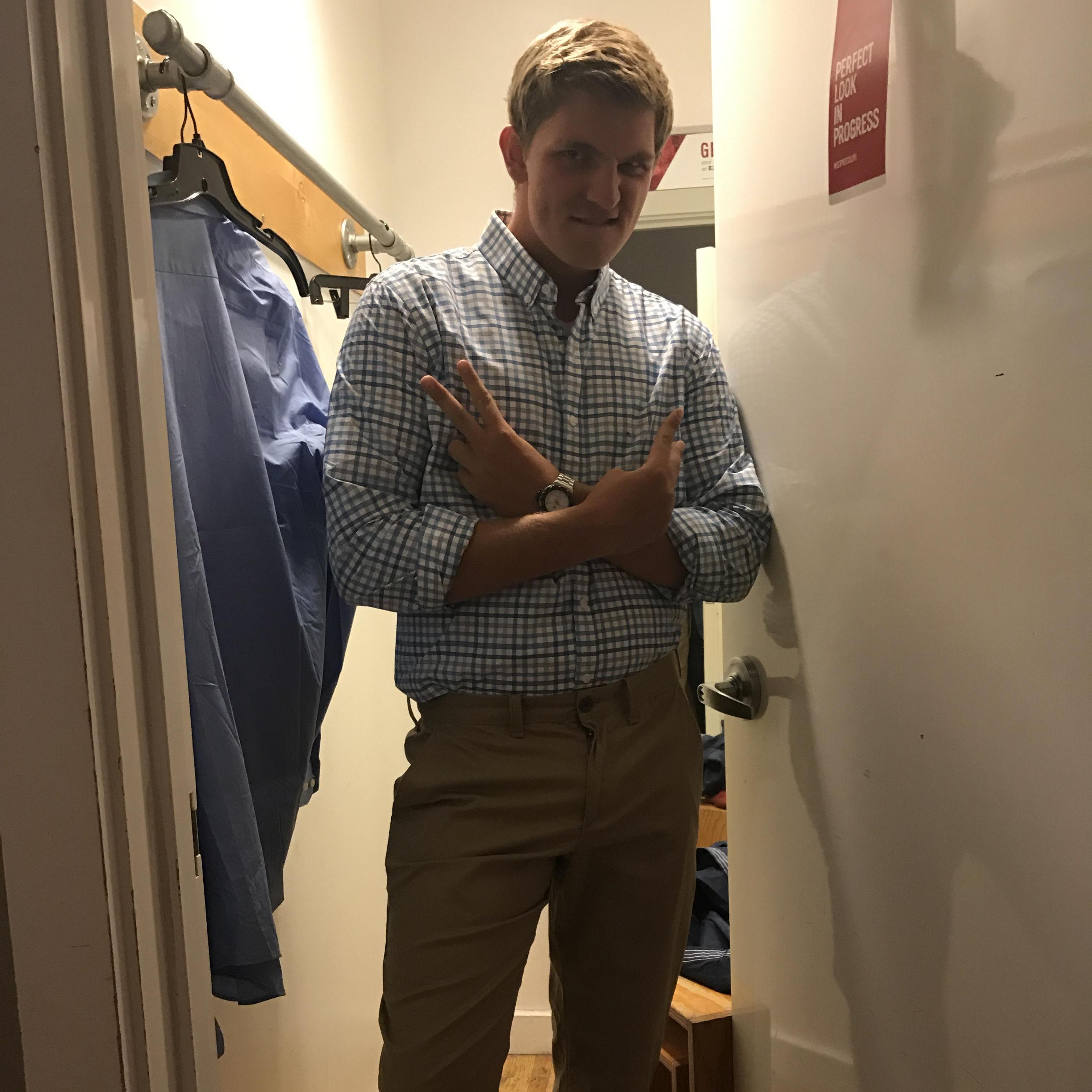 It is safe to say Justin was ecstatic when we found his perfect outfit at Express for our engagement shoot.