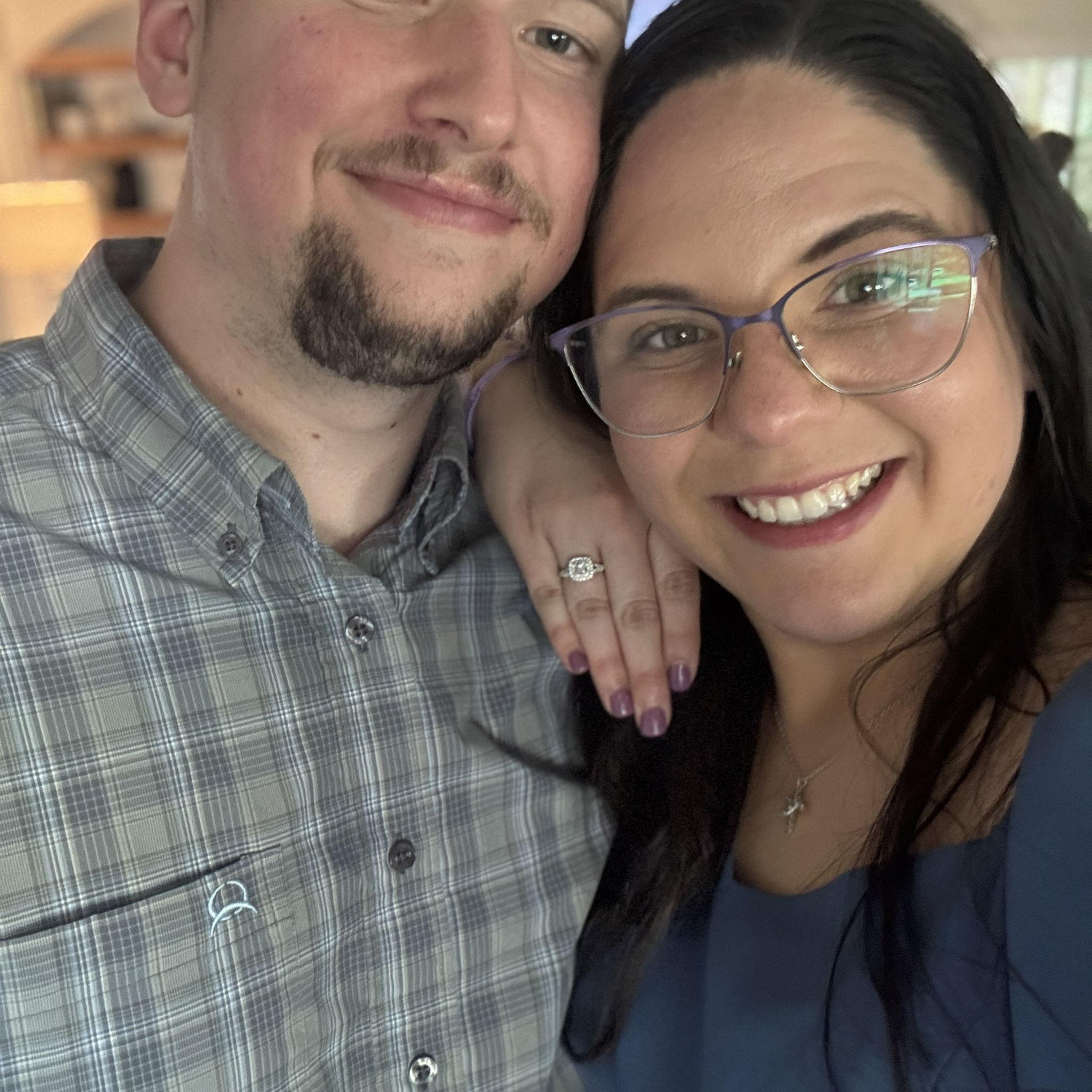 Selfie at our engagement party with family