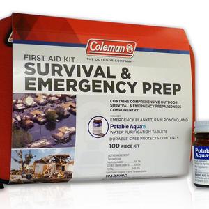 Coleman Survival & Emergency Prep First Aid Kit with Potable Aqua