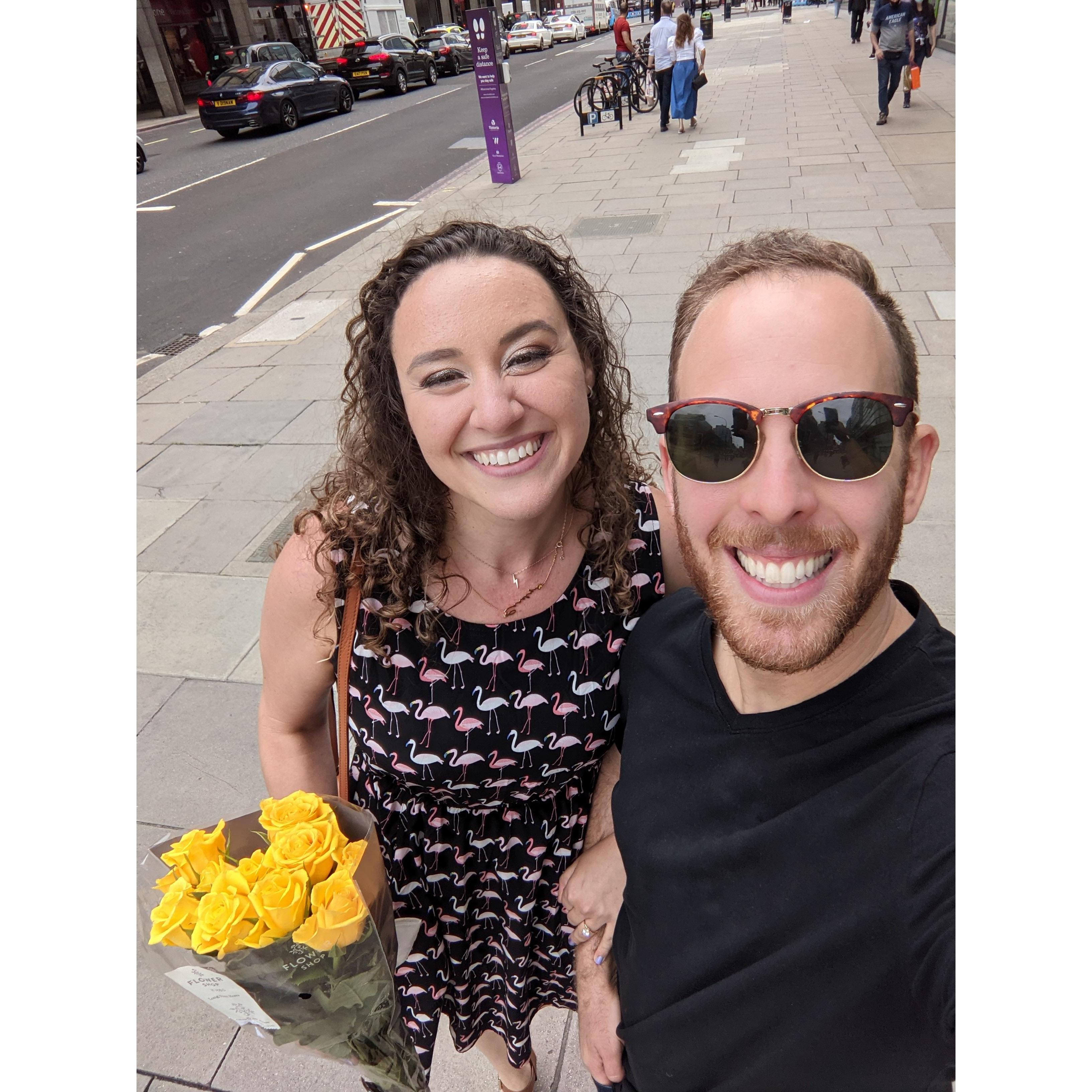 Right after Carolyn made her (off) West End debut at the Bridewell Theatre in London, England.