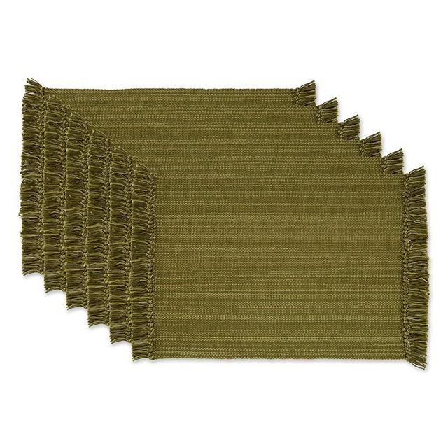 DII Variegated Tabletop, Placemat Set, Olive Green 6 Count