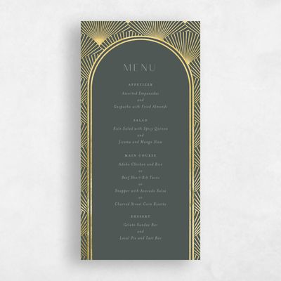 Green Wedding Menu - Hayden Foil