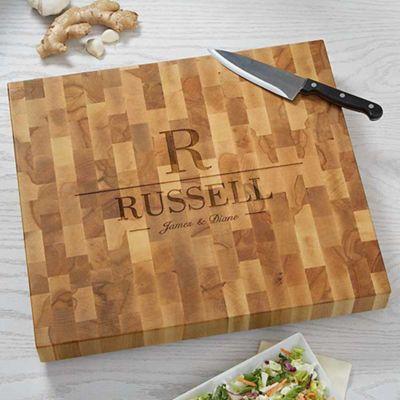 Decorative Name & Initial Butcher Block Cutting Board