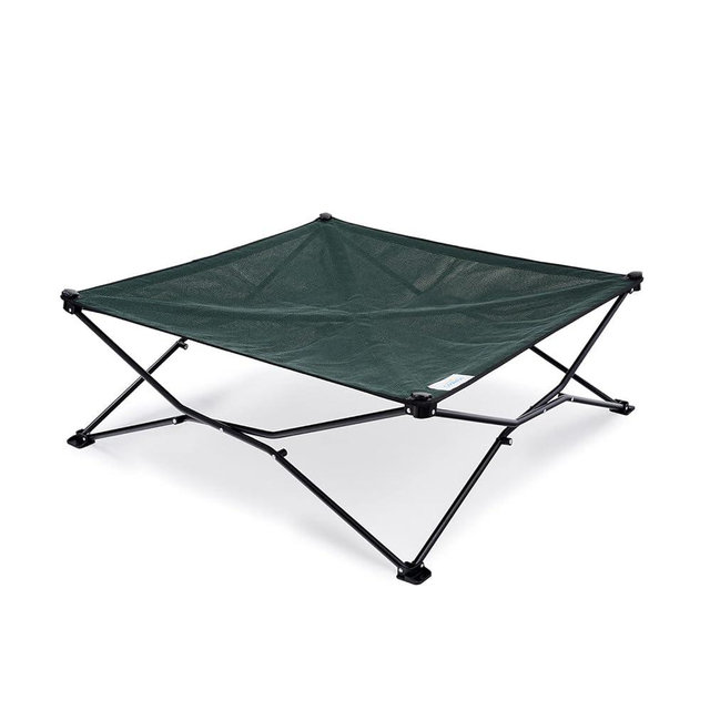 Coolaroo On-The-Go Elevated Dog Bed - Foldable Pop-Up Travel Dog Bed with Breathable, Moisture-Resistant Fabric, Carry Bag Included, Lightweight & Portable, Brunswick Green, Extra Large