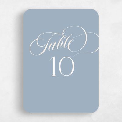 Blue Rounded Wedding Table Number - Marquis