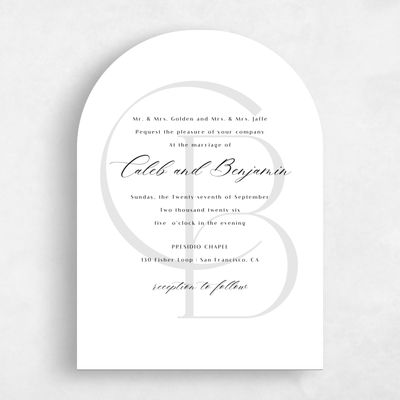 White Wedding Invitation - Kenai Classic