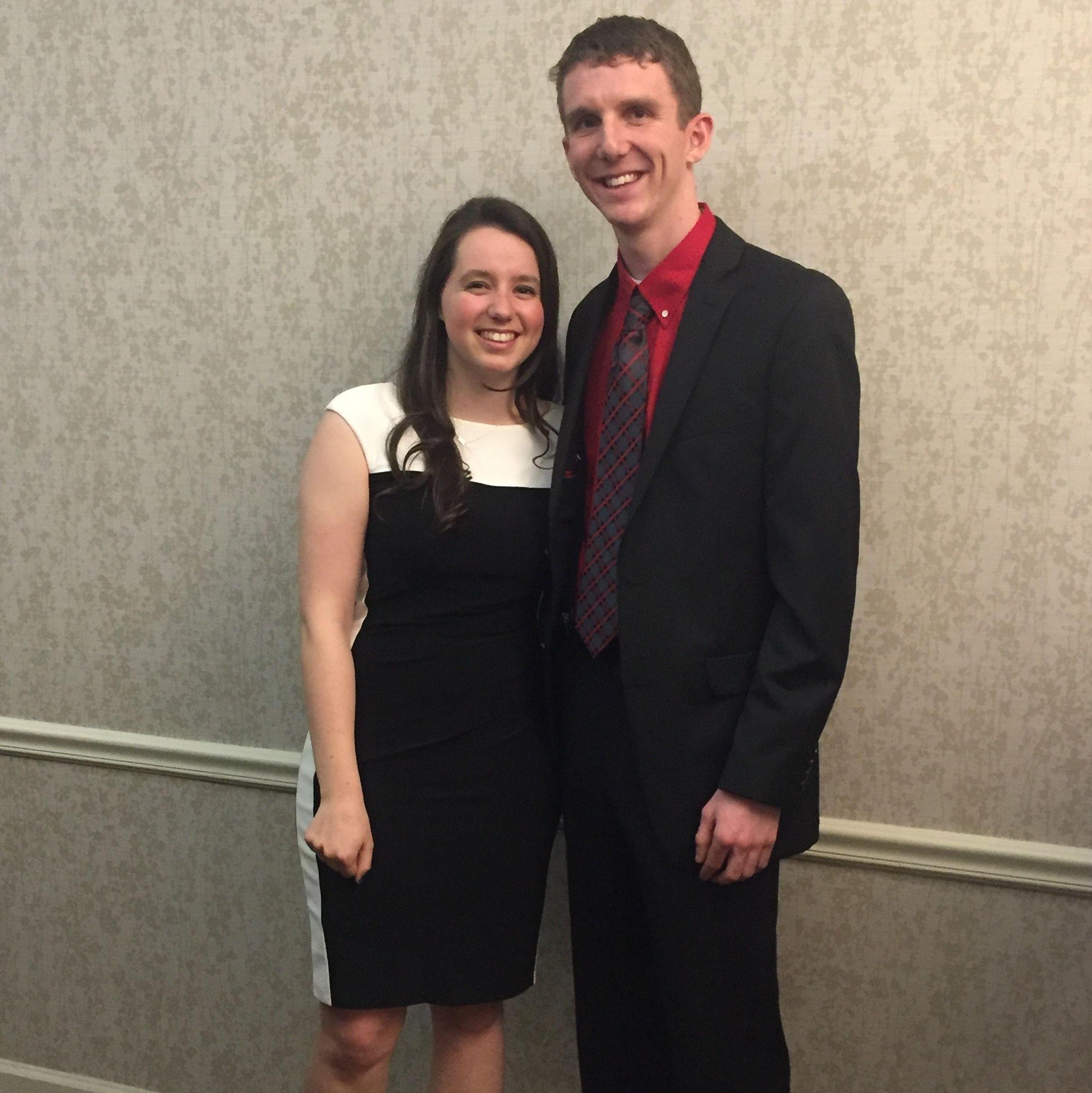 Our first "date" - and picture together! SMFR banquet 2016. When Sam kept asking about banquet, Brian continued to say he was taking his mom until he finally got the hint...