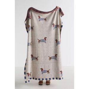 Parisian Dachshund Dog Cotton Knit Throw