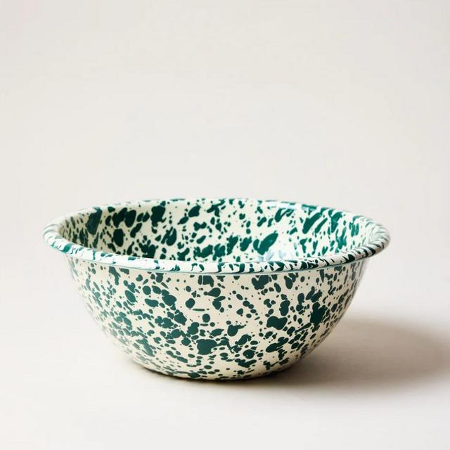 Medium - Green - Spatter Enamelware Bowl