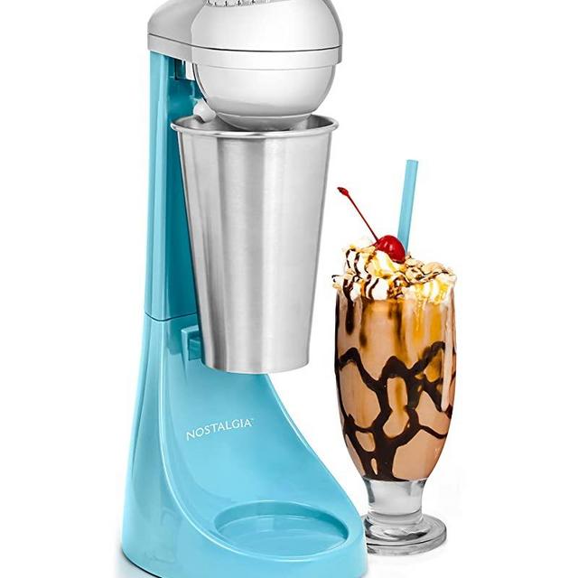 Nostalgia Electric MLKS100BL Two-Speed Milkshake Maker, 16-Ounce, Blue