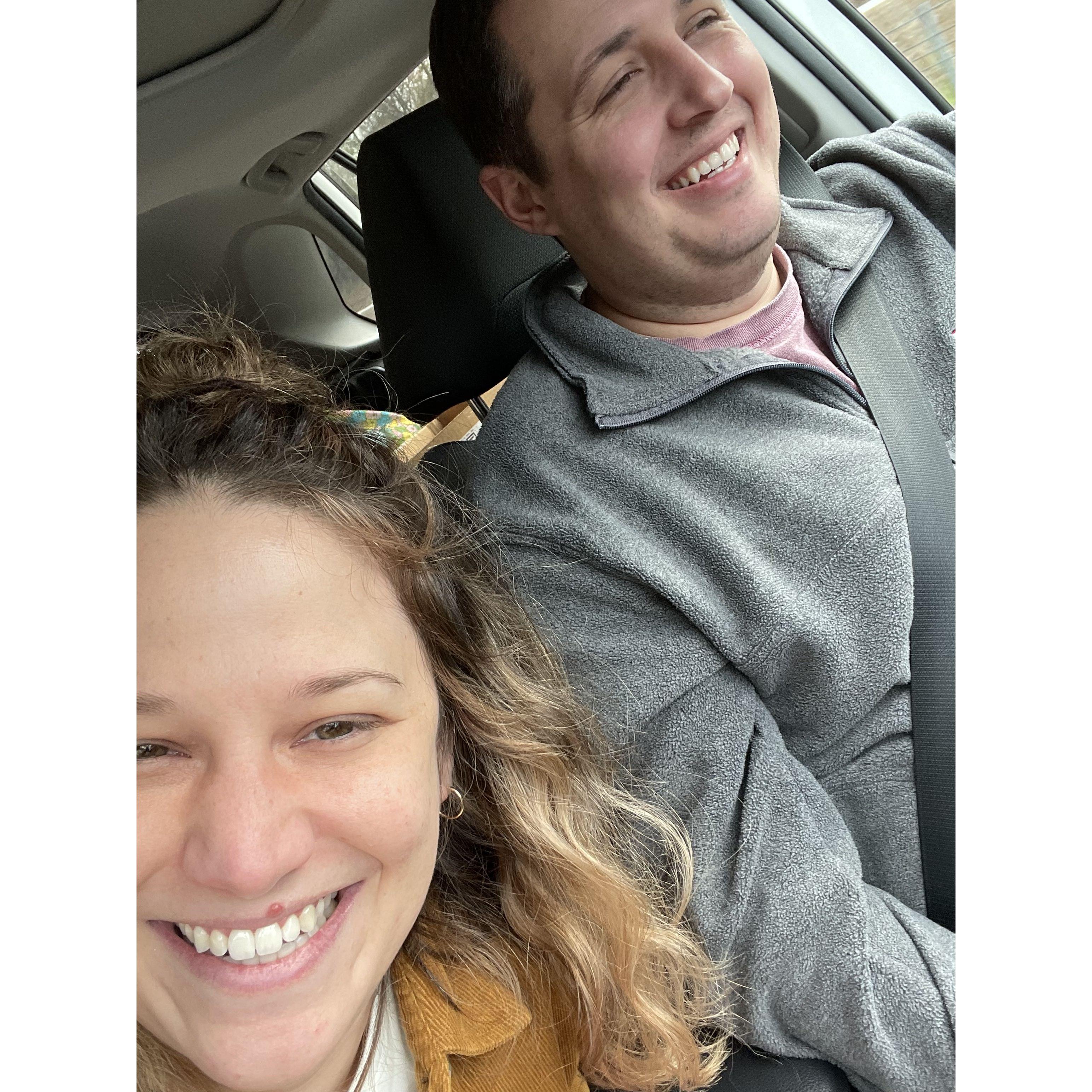 on our way home, can't wait to meet ezzy!