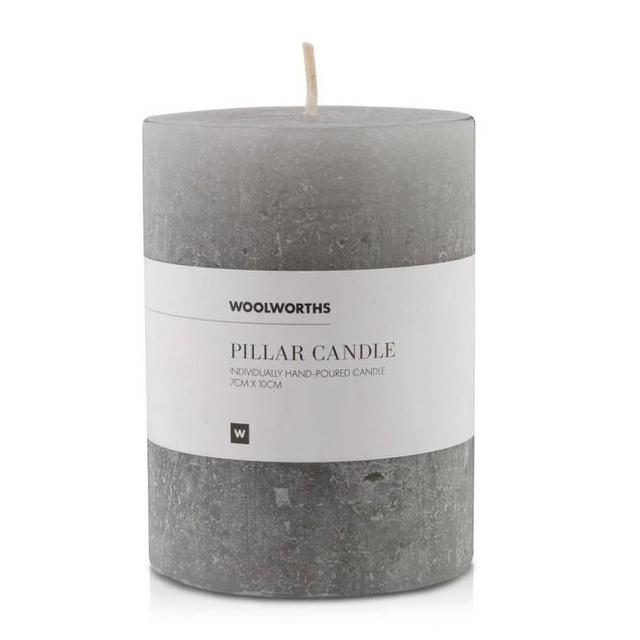 Woolworths Unscented Pillar Candle