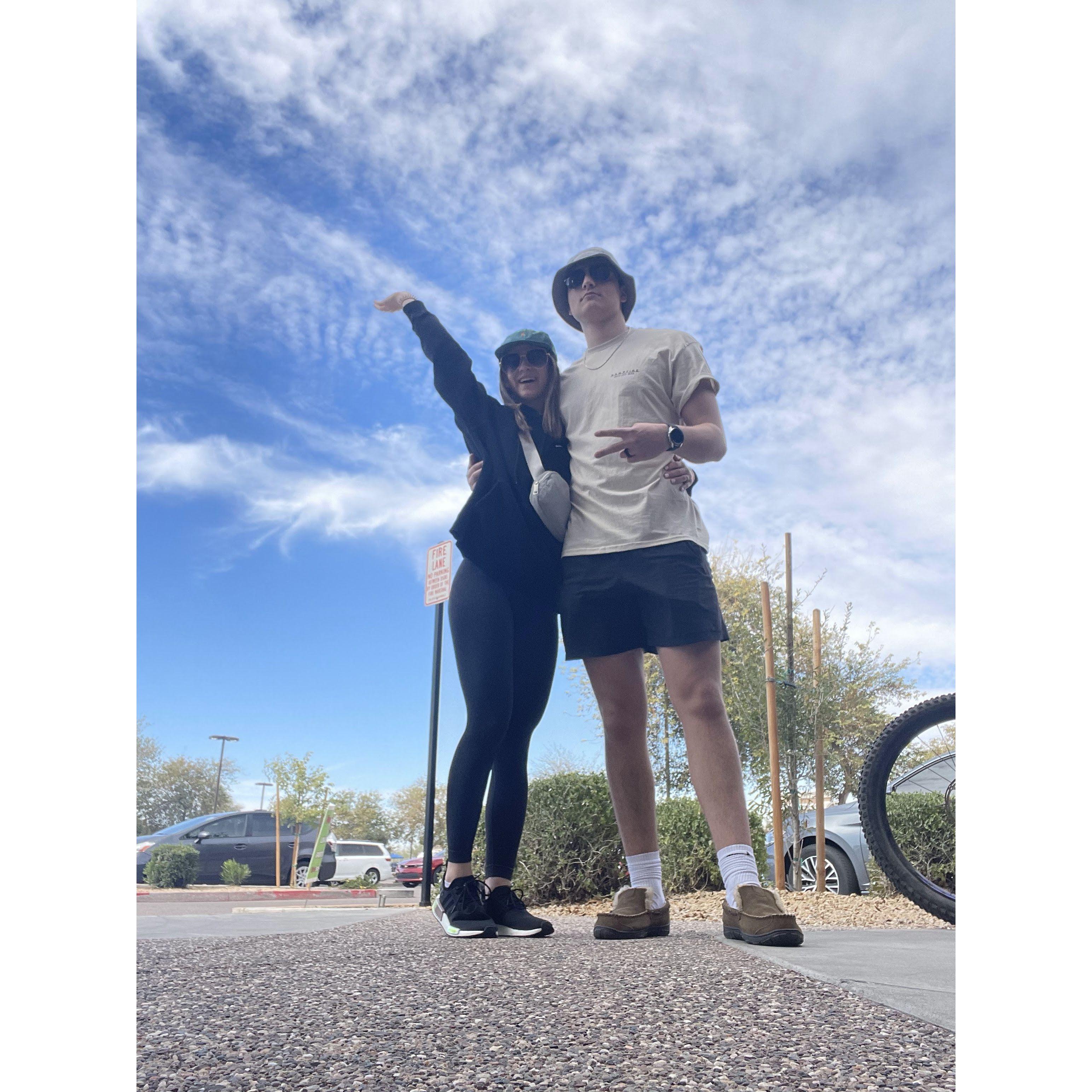 Alex got Mary a free hoodie on the side of the road because we were broke<3