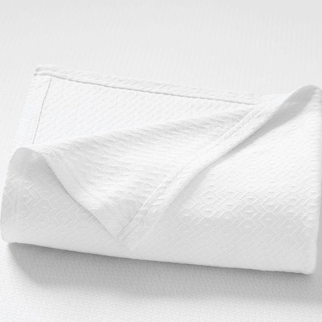 Diamond Organic Blanket, Full/Queen, White