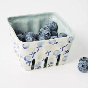 Floral Ceramic Berry Basket