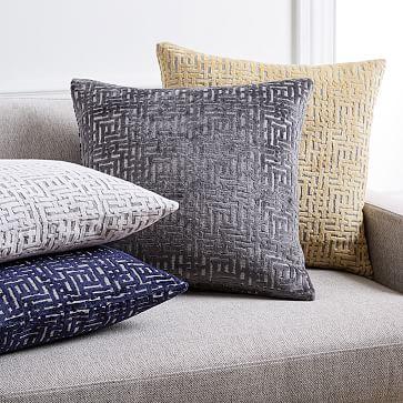 Allover Crosshatch Jacquard Velvet Pillow Covers