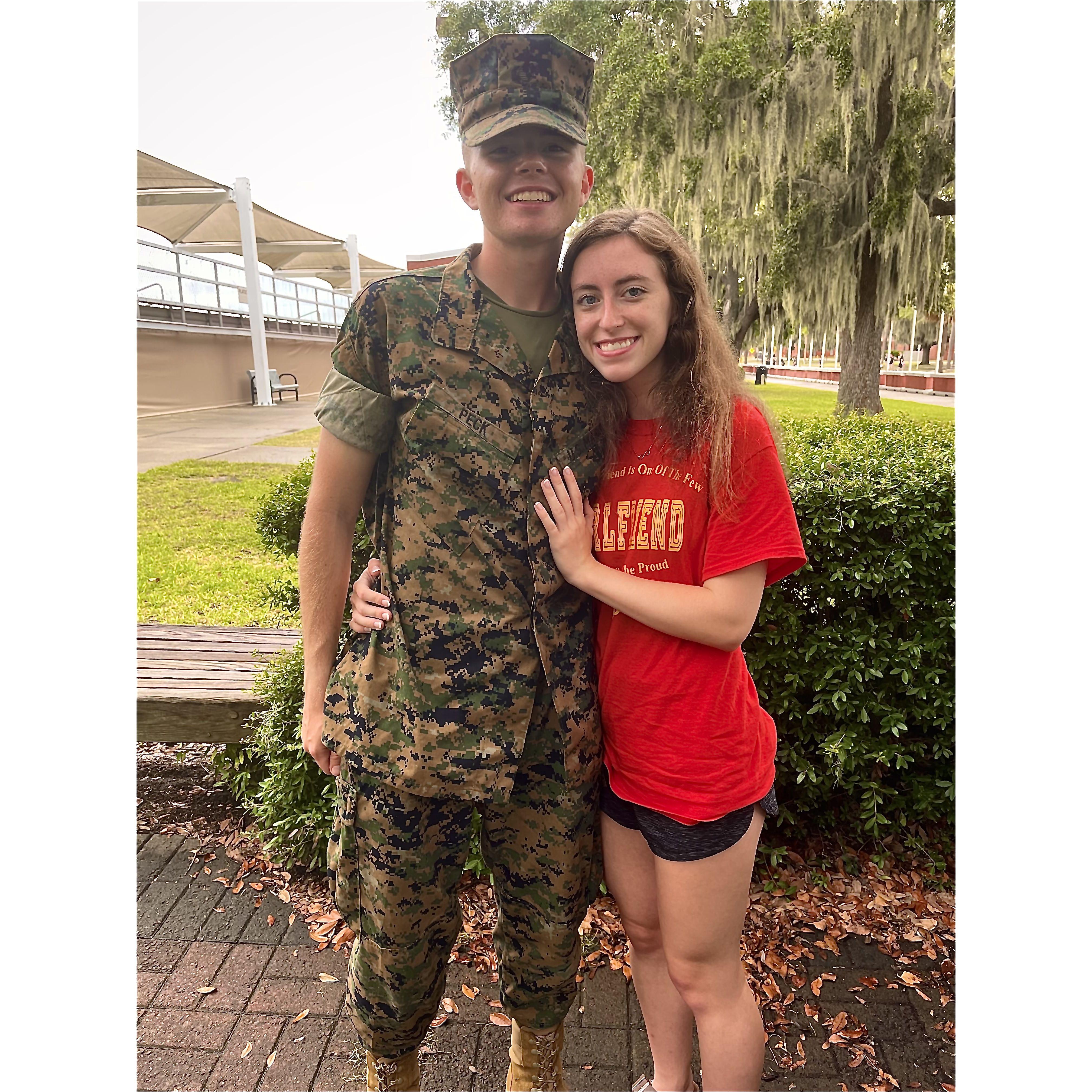 The day Brandon graduated bootcamp! September, 2021. For the past 3 months, our only form of contact was letters.