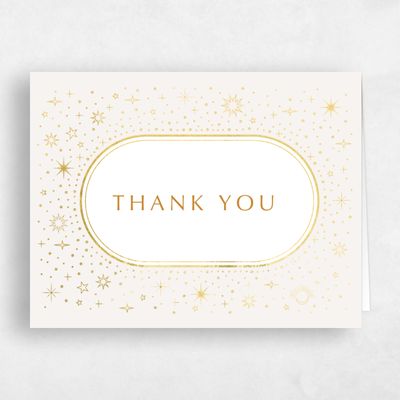 Light Oatmeal, Beige Wedding Thank You - Heron Landscape Foil