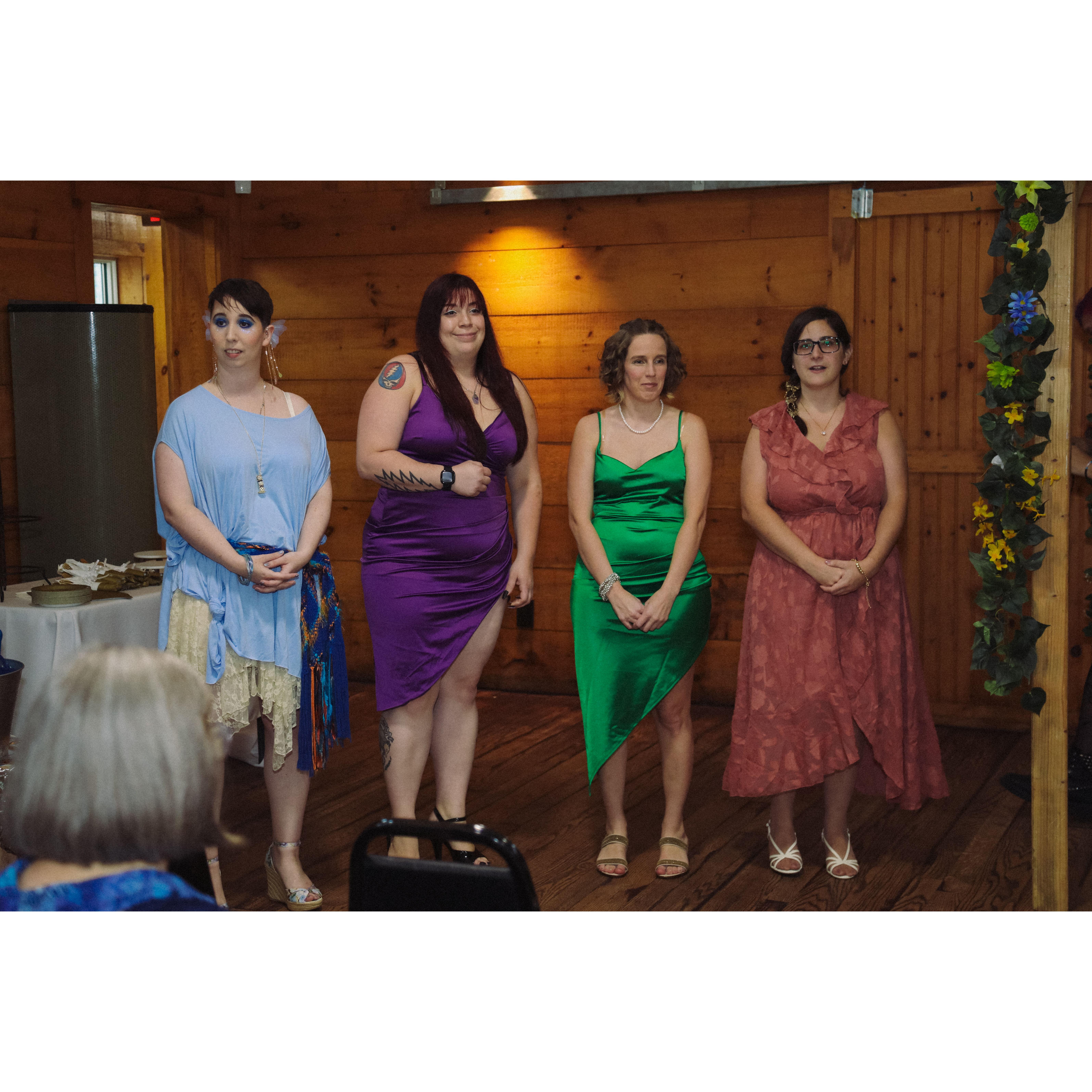 pre-ceremony Chrisi, Emily, Sarah and Vikki