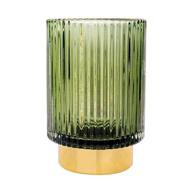 LEICURACE Makeup Brush Holder Organizer Crystal Makeup Holder for Lipstick Organizer Small Makeup Organizer Entry Lux Retro Desktop Eyeliners Eyebrow Pencil Storage Cup Holder (Large Green)