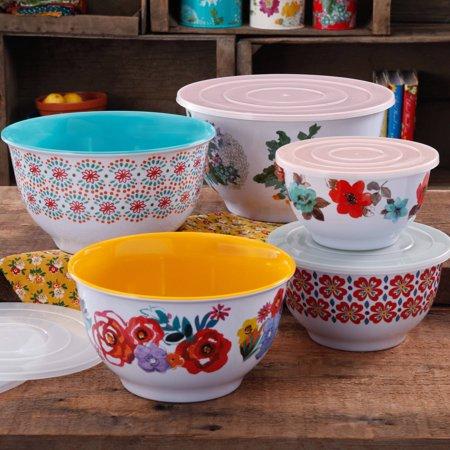 The Pioneer Woman Country Garden Nesting Mixing Bowl Set, 10-Piece, Multiple Patterns