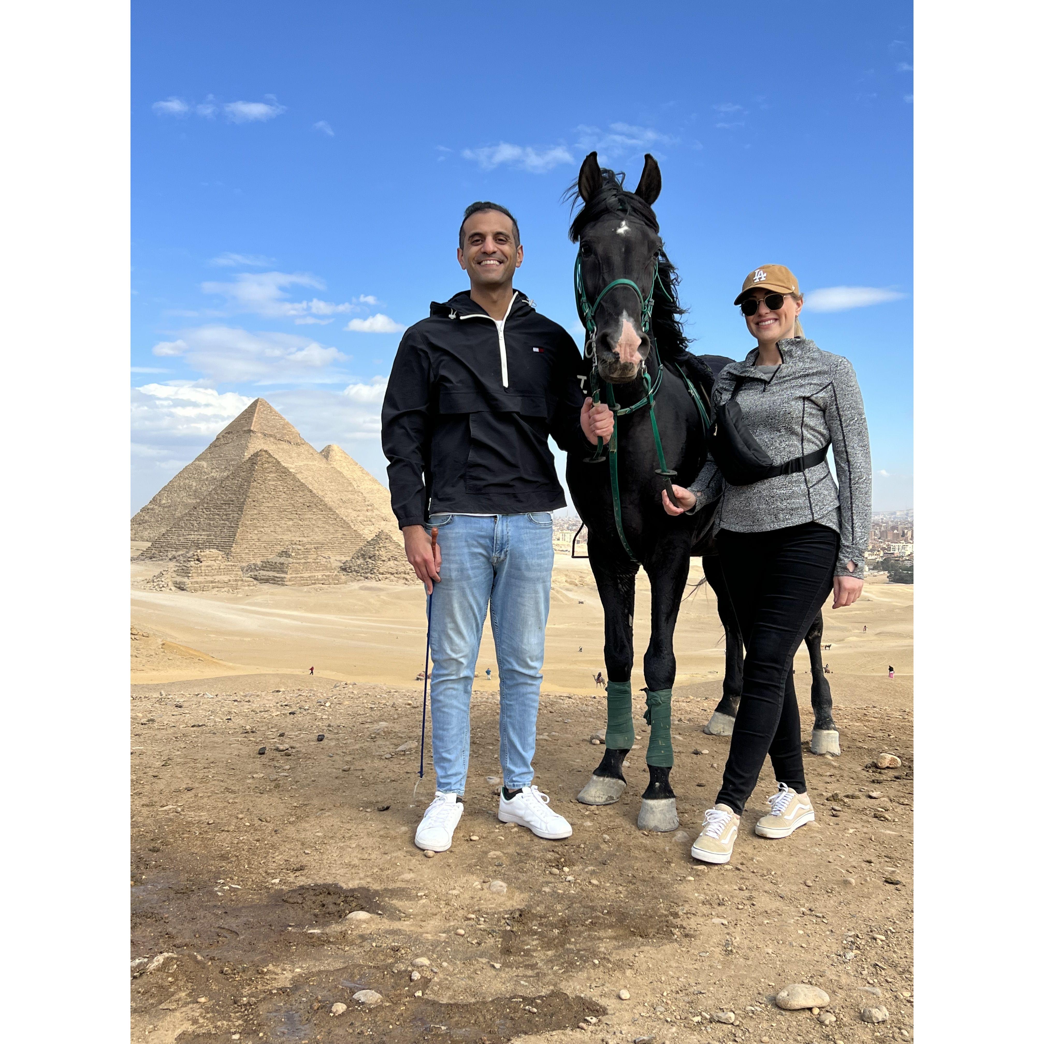 Our first ride around the pyramids together