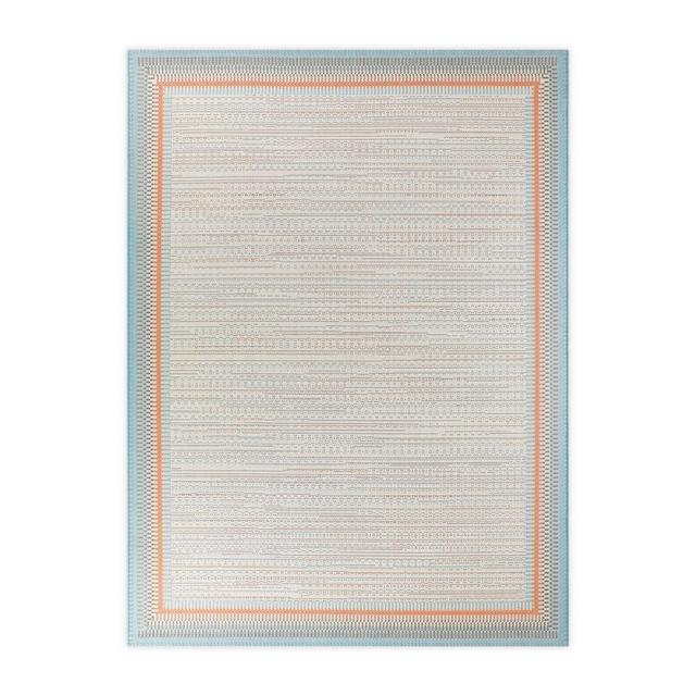 Destination Summer Miami Border 5'3 x 6'11 Indoor/Outdoor Area Rug in Peach