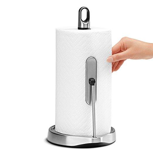 simplehuman Tension Arm Paper Towel Holder, Stainless Steel