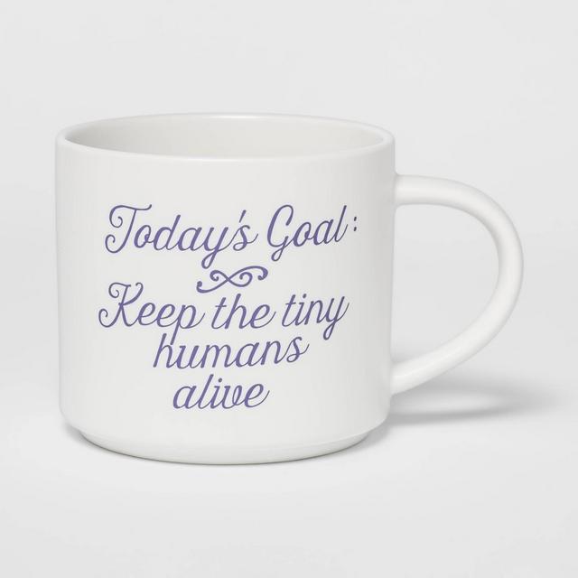 16oz Stoneware Today's Goal Stacking Mug Pink - Threshold™