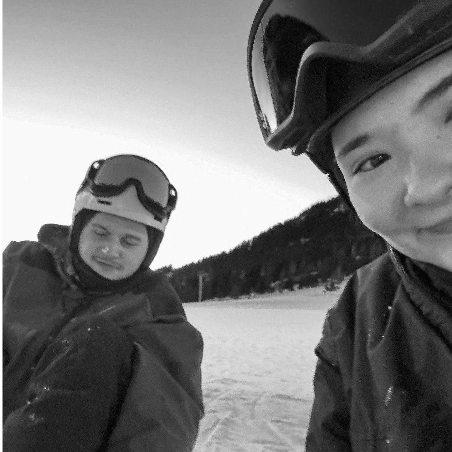 Our first time snowboarding