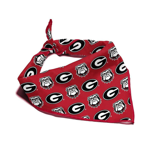 Georgia Bulldogs Officially Licensed Bandana for Dogs and Cats | Fits Pets Great Gift Idea | Easy-to-Tie (Large, 28")
