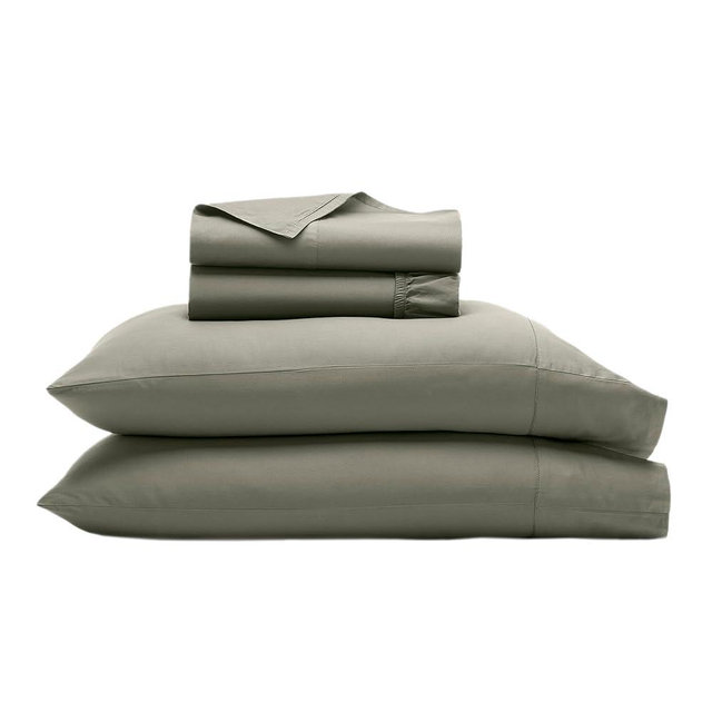 BOLL & BRANCH Signature Hemmed Sheet Set - King + Standard, Juniper - Luxury 100% Organic Cotton - Includes 1 Flat, 1 Fitted, 2 Standard Size Pillowcases - Buttery Soft