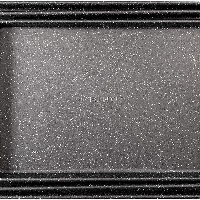 BINO Bakeware Nonstick Cookie Sheet Baking Tray Set, 3-Piece - Speckled Gunmetal | Premium Quality Baking Sheet Set with Nonstick Technology | Dishwasher Safe | Non-Toxic