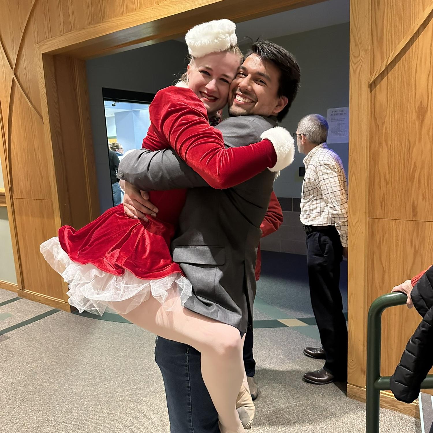 Post - Nutcracker hugs! Got to love the Peppermint Princess look!