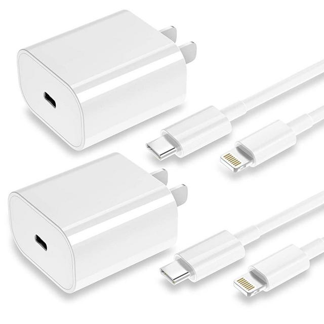 20W PD Fast iPhone Charger 2-Pack [Apple MFi Certified] Type C Power Wall Charger with 6FT Cable Compatible Phone 12/12 Mini/12Pro/12 Pro Max/11/11 Pro Max/Xs Max/XR/X