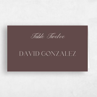 Chocolate, Brown Wedding Place Card - Gavin