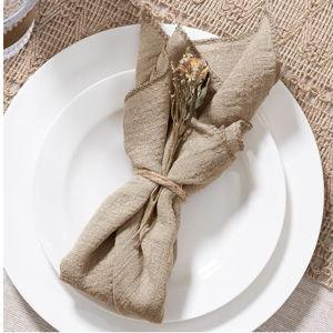MLMW Nude Cloth Napkins Set of 6 Rustic Dinner Neutral Napkins Washable 16.5"×16.5" for Wedding Party Baby Shower Tea Party Garden Party Birthday