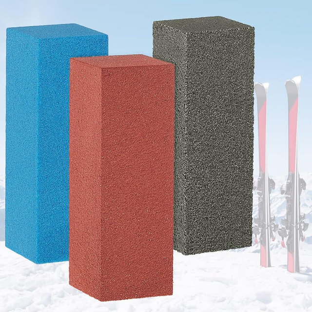 Patelai Gummy Rubber Edge Tuning Soft Hard Stones Trio Rubber Abrasive Stone Gummy Stone Ski Snowboard Tuning Equipment, 59 x 20 x 20 mm