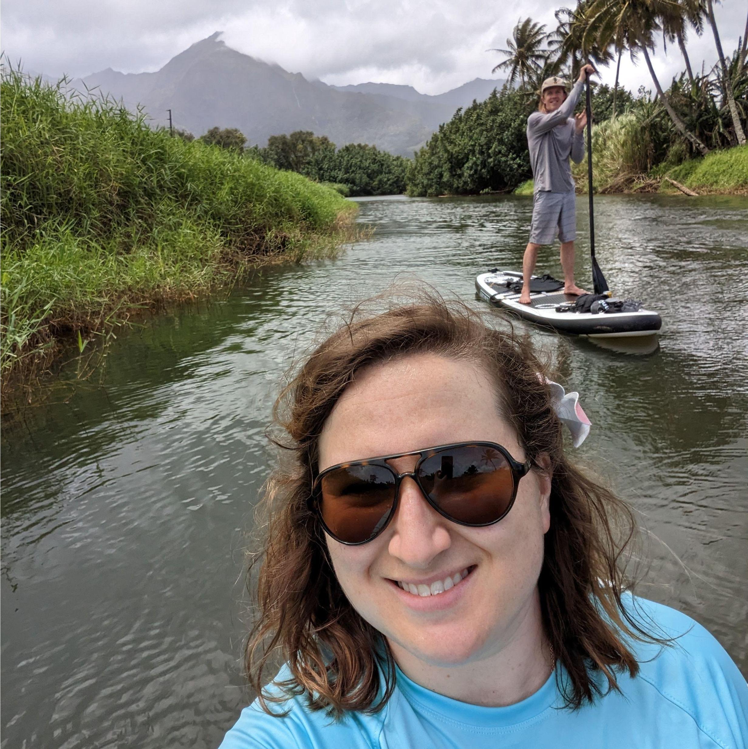 Paddle boarding in Kauai.